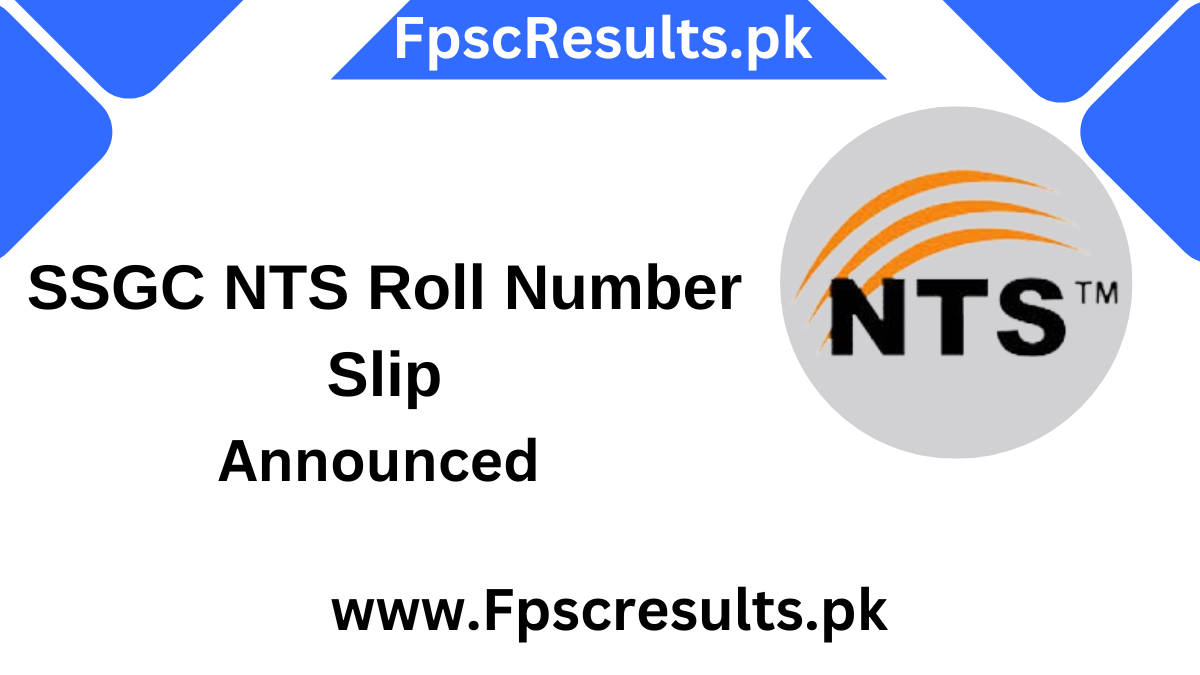 SSGC NTS Roll Number Slip 