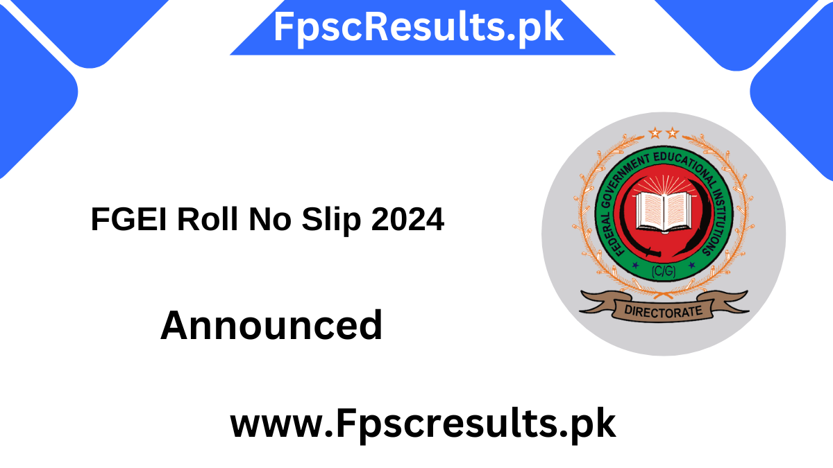 FGEI Roll No Slip 2024 Download by CNIC